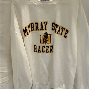 Champion White and Yellow Murray State Crewneck Sweater